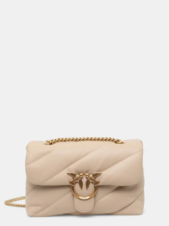 Zdjęcie produktu Pinko torebka crossbody damska skórzana beżowy