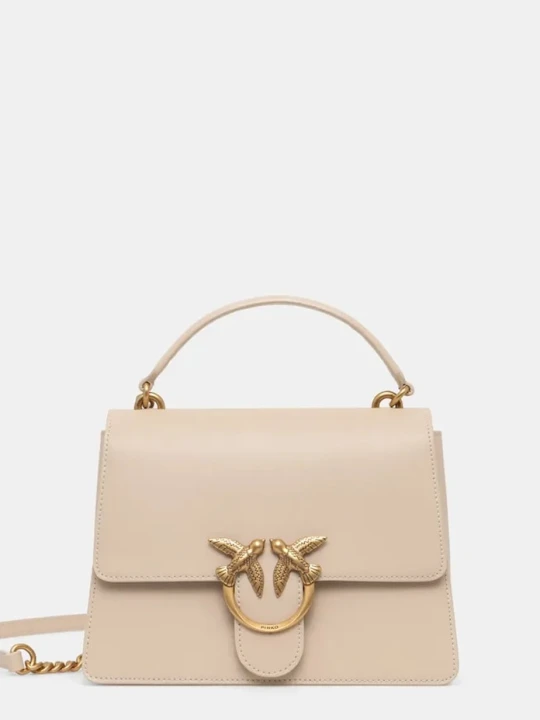 Zdjęcie produktu Pinko torebka crossbody damska skórzana beżowy