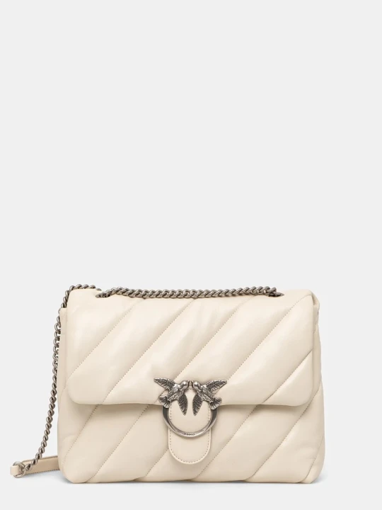 Zdjęcie produktu Pinko torebka crossbody damska skórzana beżowy