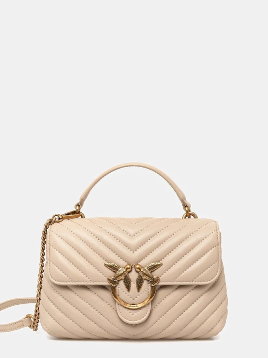 Zdjęcie produktu Pinko torebka crossbody damska skórzana beżowy