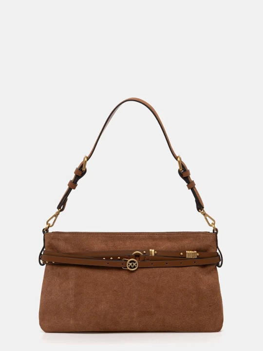 Zdjęcie produktu Pinko torebka crossbody damska zamszowa brązowy