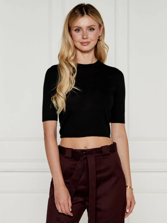 Zdjęcie produktu Pinko Wełniany sweter | Cropped Fit czarny