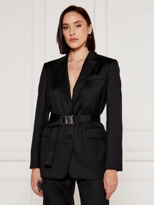 Zdjęcie produktu Pinko Wełniana marynarka CORTEZ | Regular Fit czarny