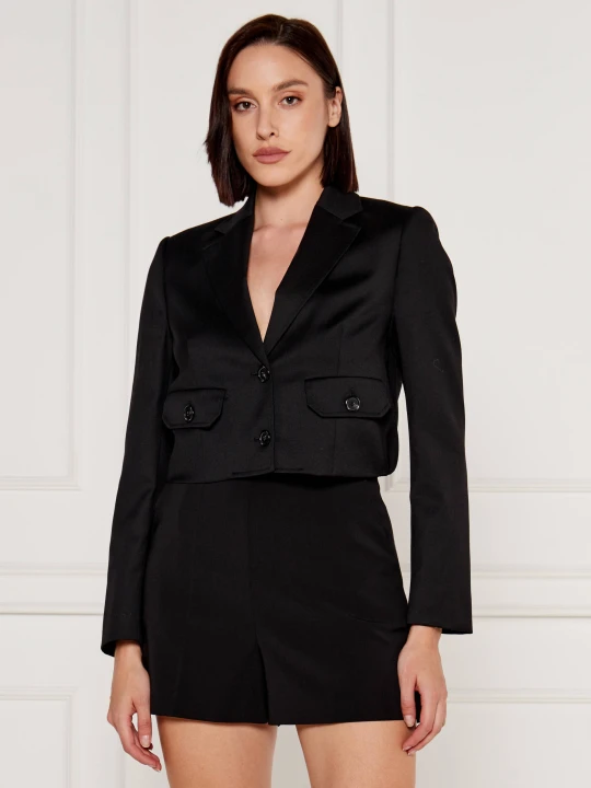 Zdjęcie produktu Pinko Wełniana marynarka Vivona | Cropped Fit czarny