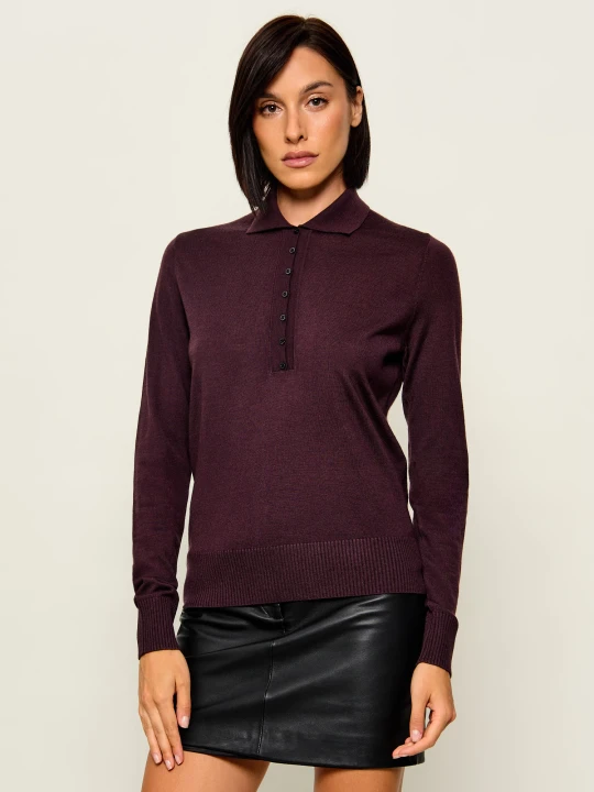 Zdjęcie produktu Pinko Wełniane polo Vaduz | Regular Fit fioletowy