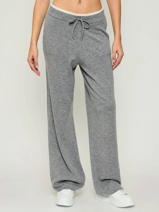 Zdjęcie produktu Pinko Wełniane spodnie dzianinowe Veraguas | Relaxed fit | z dodatkiem kaszmiru szary