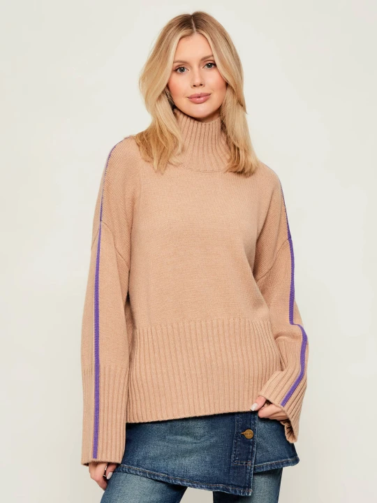 Zdjęcie produktu Pinko Wełniany golf | Relaxed fit beżowy