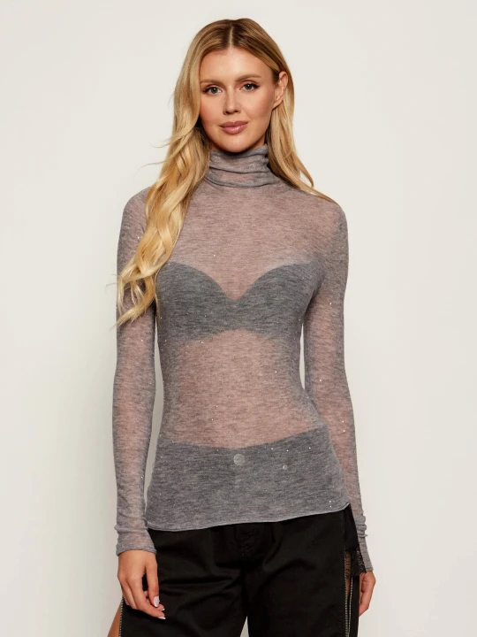 Zdjęcie produktu Pinko Wełniany golf | Slim Fit szary