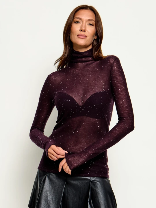 Zdjęcie produktu Pinko Wełniany golf | Slim Fit bordowy