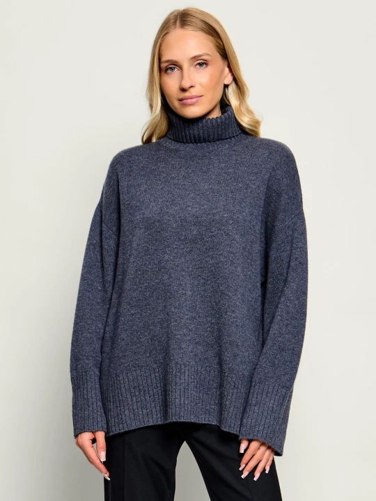 Zdjęcie produktu Pinko Wełniany golf Tampere | Oversize fit | z dodatkiem kaszmiru grafitowy