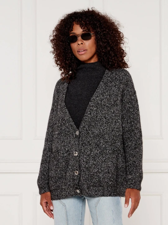 Zdjęcie produktu Pinko Wełniany kardigan ERBACEO | Oversize fit grafitowy