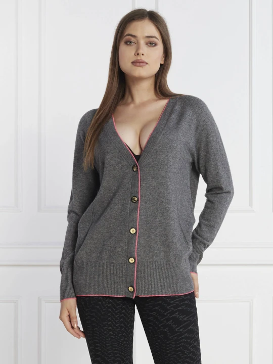 Zdjęcie produktu Pinko Wełniany kardigan | Regular Fit | z dodatkiem kaszmiru szary