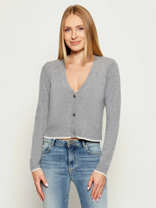 Zdjęcie produktu Pinko Wełniany kardigan STROMBOLI | Regular Fit | z dodatkiem kaszmiru szary