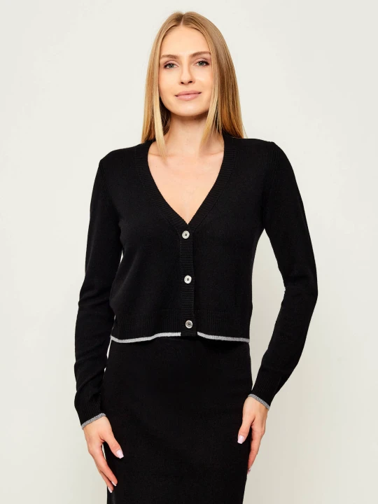 Zdjęcie produktu Pinko Wełniany kardigan STROMBOLI | Regular Fit | z dodatkiem kaszmiru czarny