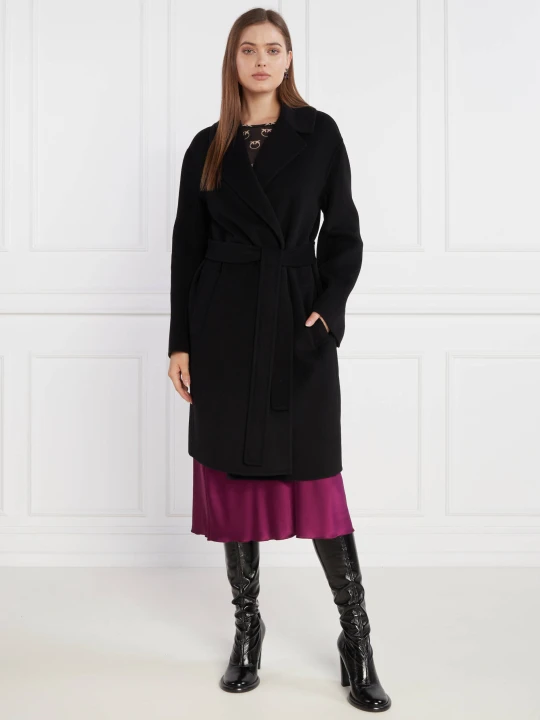 Zdjęcie produktu Pinko Wełniany płaszcz czarny