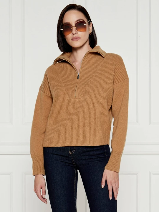 Zdjęcie produktu Pinko Wełniany sweter CAVEAU | Regular Fit | z dodatkiem kaszmiru brązowy