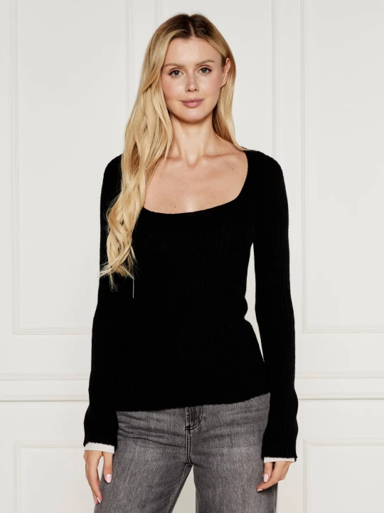 Zdjęcie produktu Pinko Wełniany sweter CYMRIC | Slim Fit | z dodatkiem kaszmiru czarny