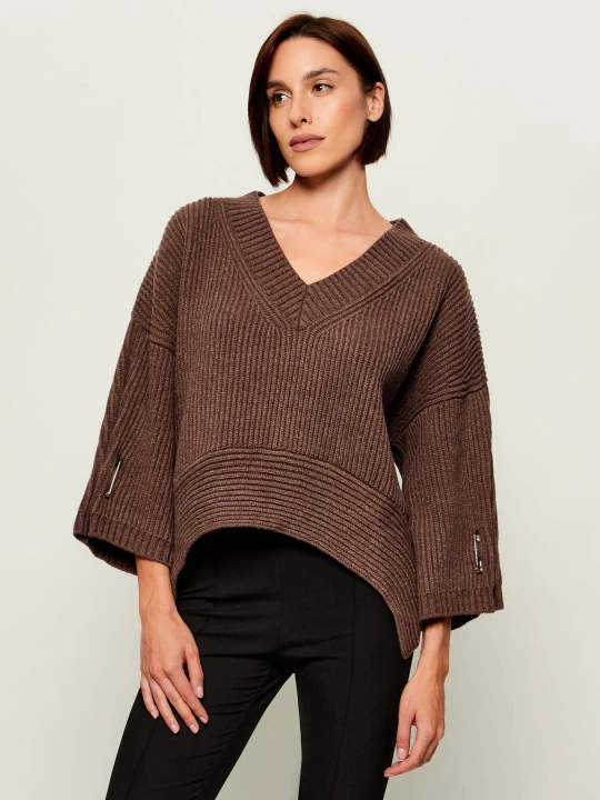 Zdjęcie produktu Pinko Wełniany sweter Lione | Relaxed fit brązowy