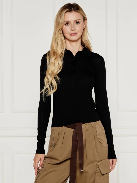 Zdjęcie produktu Pinko Wełniany sweter Liquoroso | Slim Fit czarny