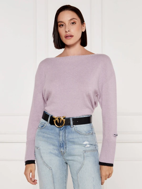 Zdjęcie produktu Pinko Wełniany sweter | Loose fit | z dodatkiem kaszmiru lawendowy