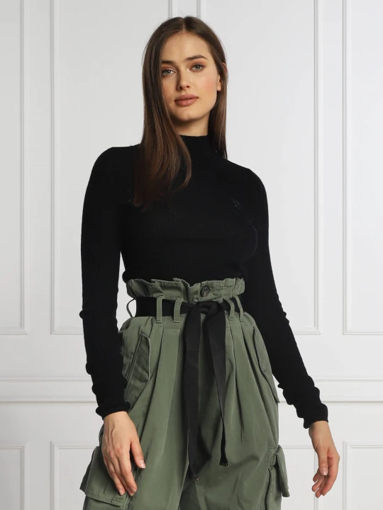 Zdjęcie produktu Pinko Wełniany sweter NEGRONI LUPETTO | Slim Fit | z dodatkiem kaszmiru czarny