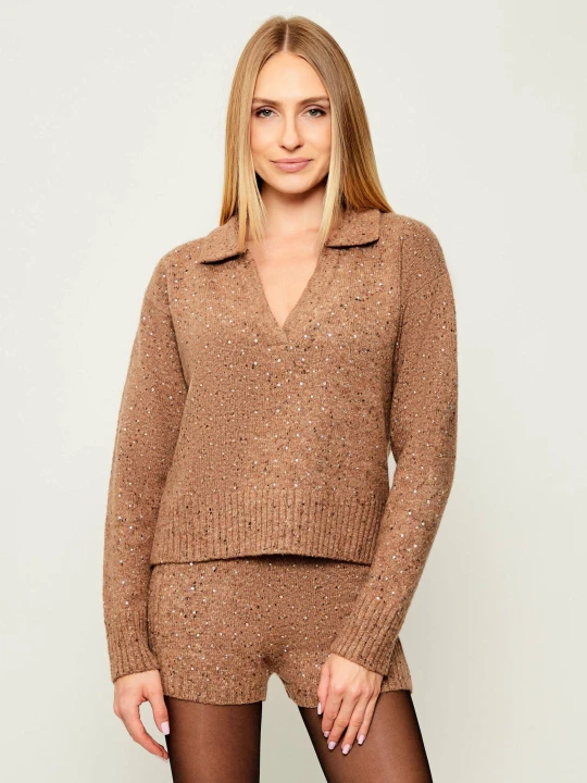Zdjęcie produktu Pinko Wełniany sweter NIBANI | Regular Fit camel