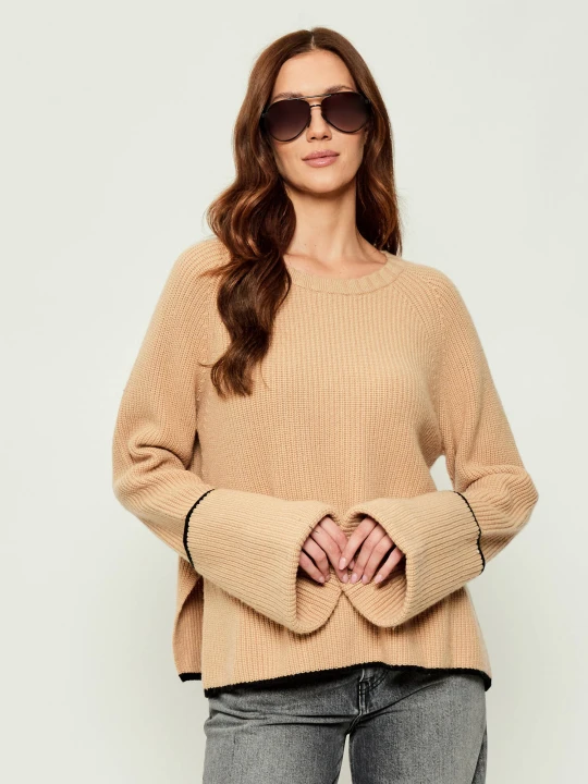 Zdjęcie produktu Pinko Wełniany sweter PROCIDA | Loose fit | z dodatkiem kaszmiru beżowy