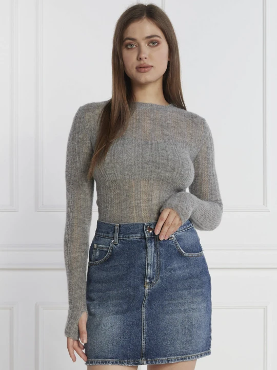 Zdjęcie produktu Pinko Wełniany sweter | Regular Fit szary