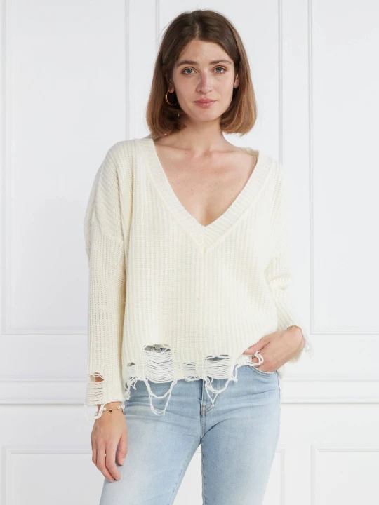 Zdjęcie produktu Pinko Wełniany sweter | Regular Fit biały