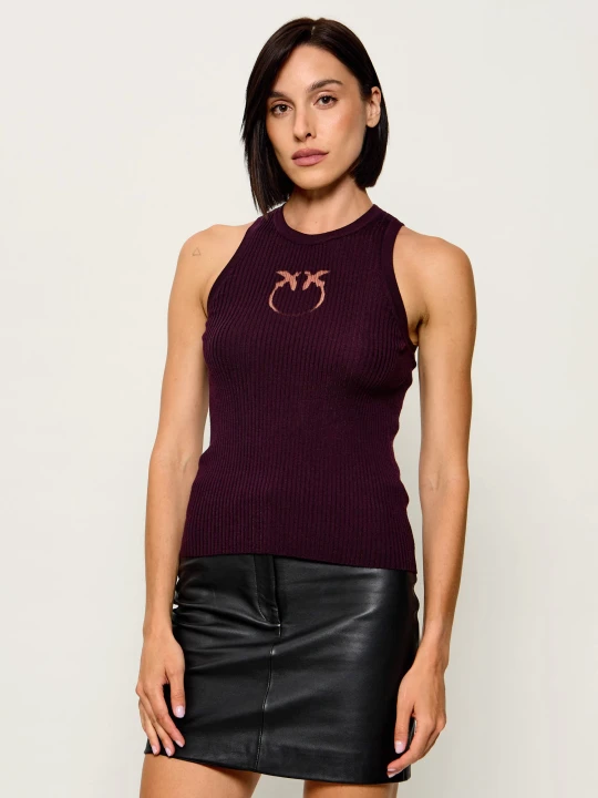 Zdjęcie produktu Pinko Wełniany top Newcastle | Slim Fit fioletowy