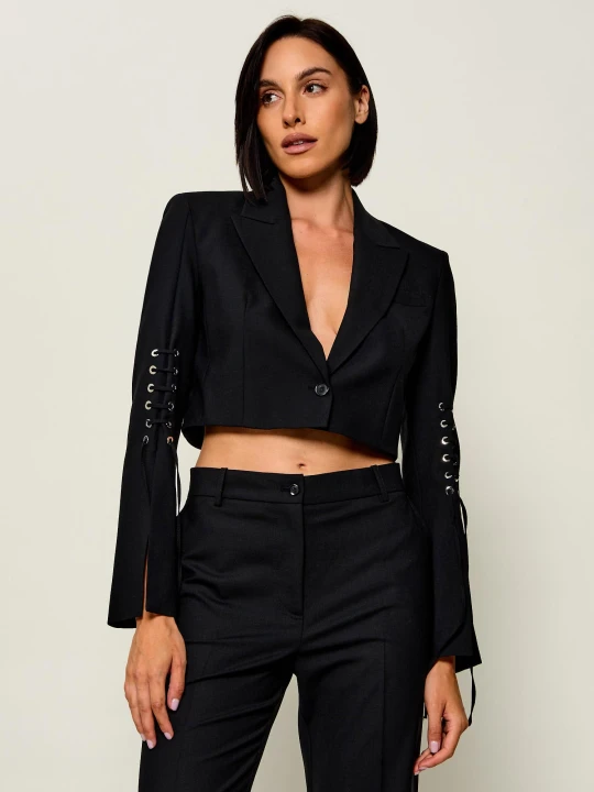 Zdjęcie produktu Pinko Żakiet Corvette | Cropped Fit | z dodatkiem wełny czarny
