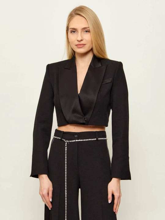 Zdjęcie produktu Pinko Żakiet VISCIOLA SPENCER | Cropped Fit czarny
