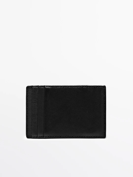 Zdjęcie produktu Pionowy Portfel „Magic” Ze Skóry Nappa - Czarny - Massimo Dutti - Male