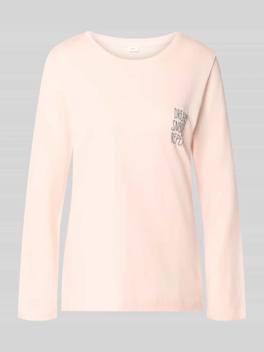 Zdjęcie produktu Piżama o kroju comfort fit z mieszanki bawełny i wiskozy model 'Perfect Nights Shirt' s.Oliver Jasnoróżowy