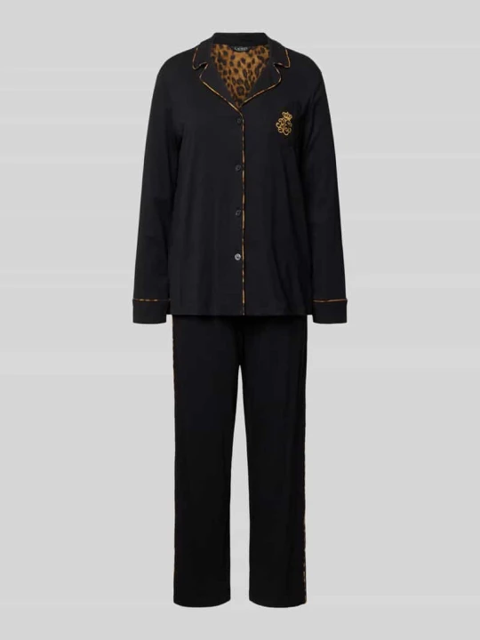Zdjęcie produktu Piżama o kroju regular fit z kieszenią na piersi Lauren Ralph Lauren Czarny