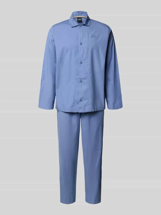 Zdjęcie produktu krój regular fit Piżama z Mieszanka wiskozy Dodatek bawełny Model 'CHRIS PYJAMA' Boss Jeansowy niebieski
