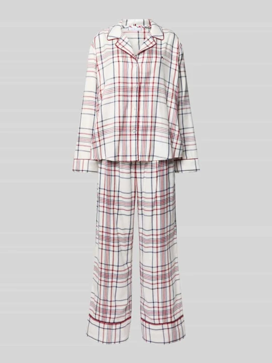 Zdjęcie produktu Piżama o kroju relaxed fit i kapcie z dodatkiem wiskozy w zestawie Tommy Hilfiger Złamany biały