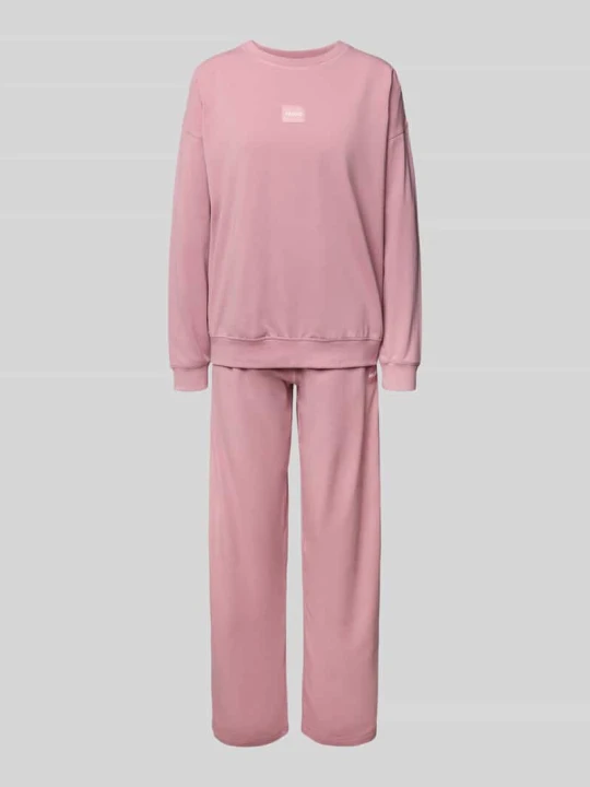 Zdjęcie produktu Piżama o kroju relaxed fit z mieszanki bawełny w zestawie model ‘NITE_LONG’ Hugo Brudnoróżowy