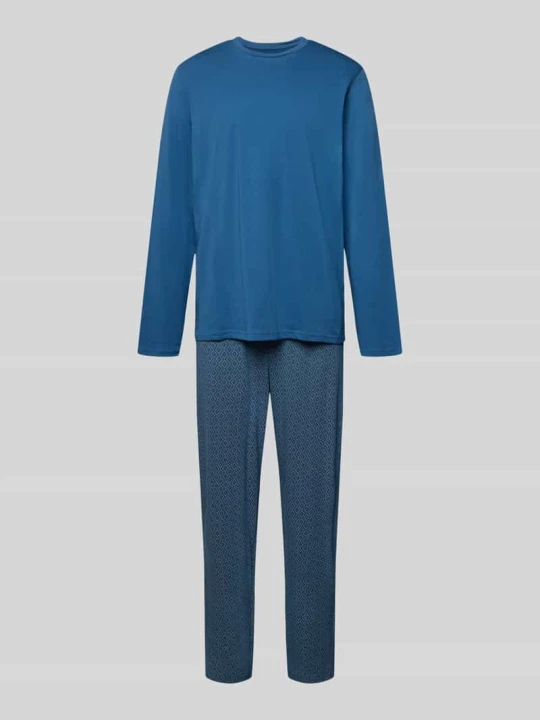 Zdjęcie produktu Piżama w kroju regular fit z długim rękawem, model 'Casual' Schiesser Granatowy