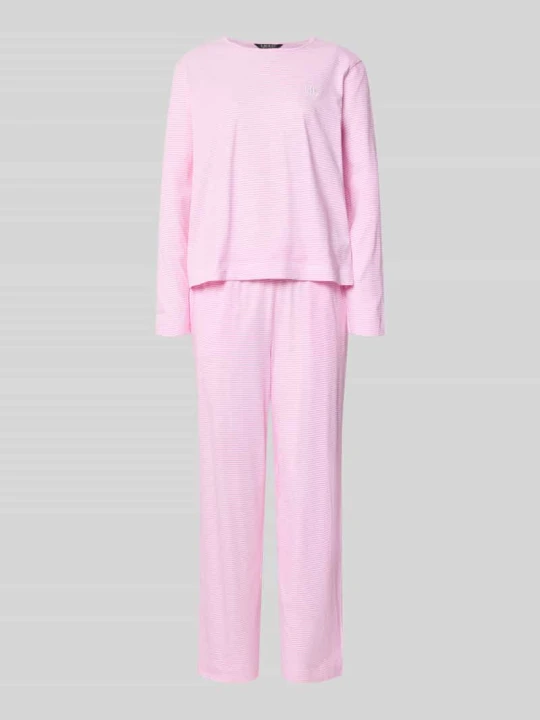 Zdjęcie produktu piżama z czystej bawełny Lauren Ralph Lauren Różowy