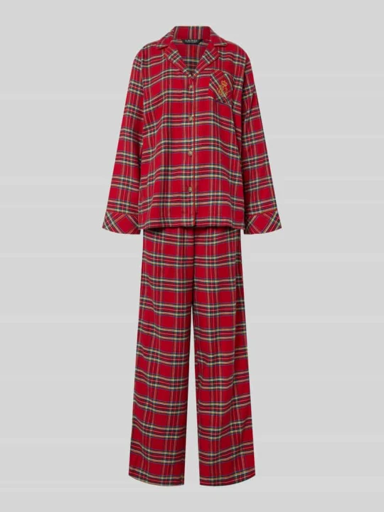Zdjęcie produktu Piżama z kieszenią na piersi Lauren Ralph Lauren Czerwony