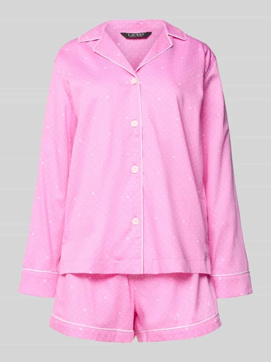 Zdjęcie produktu Piżama z kołnierzem z połami Lauren Ralph Lauren Różowy
