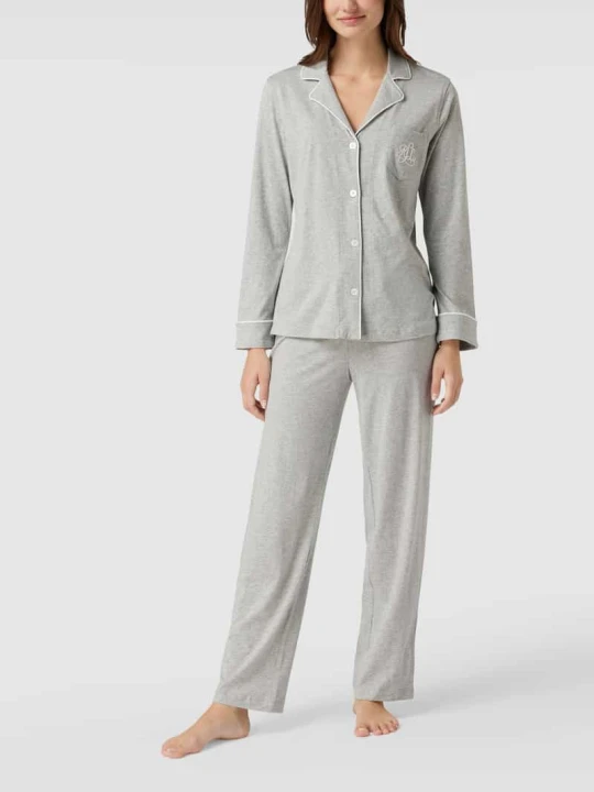 Zdjęcie produktu Piżama z mieszanki bawełny i modalu Lauren Ralph Lauren Średnioszary
