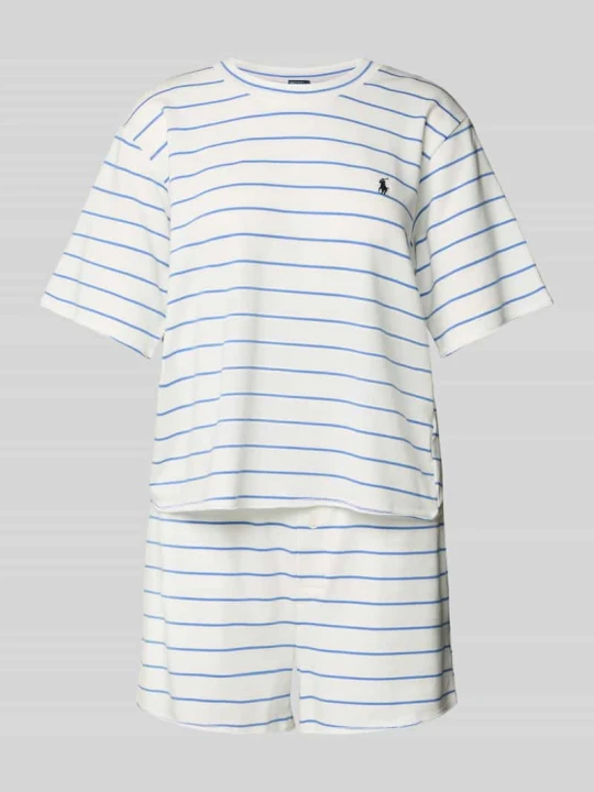 Zdjęcie produktu Piżama z wyhaftowanym logo i elastycznym paskiem z logo Polo Ralph Lauren Złamany biały
