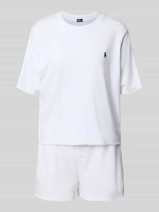 Zdjęcie produktu Piżama z wyhaftowanym logo i elastycznym paskiem z logo Polo Ralph Lauren Złamany biały