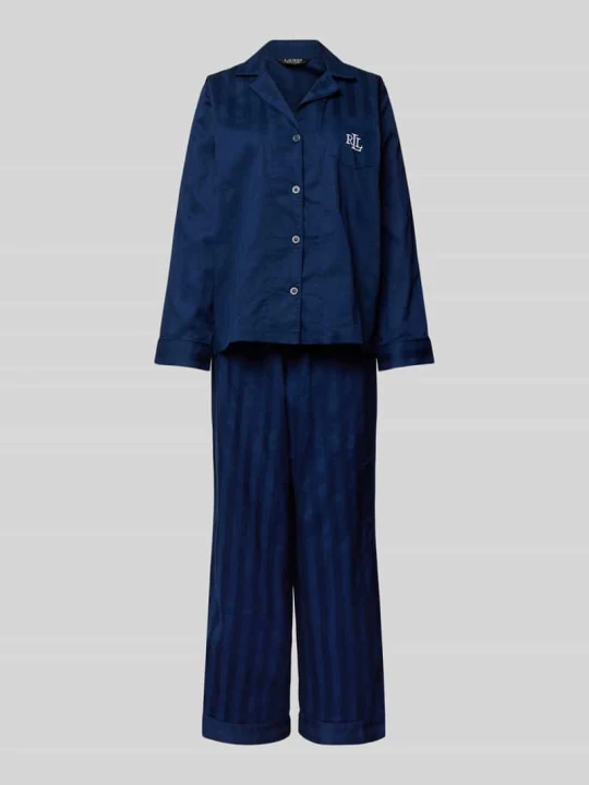 Zdjęcie produktu Piżama z wyhaftowanym logo Lauren Ralph Lauren Ciemnoniebieski