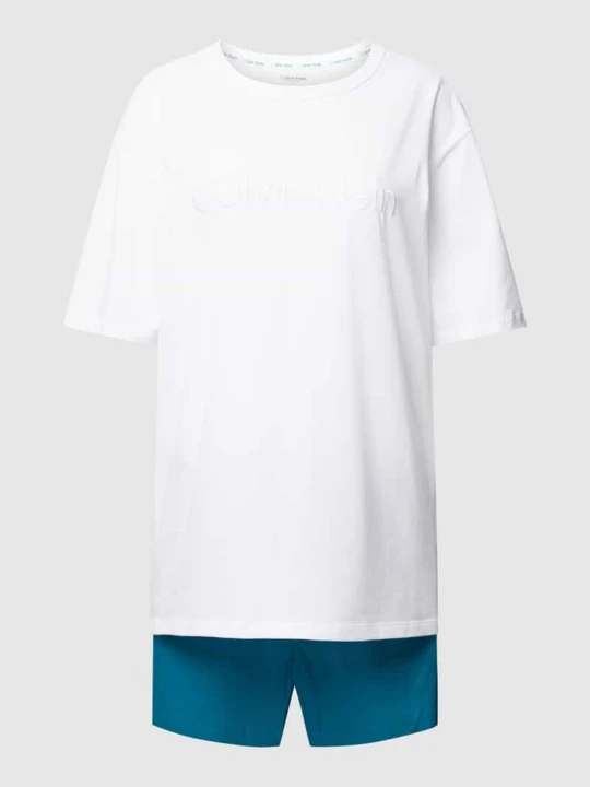 Zdjęcie produktu Piżama z wyhaftowanym logo model ‘PURE COTTON’ Calvin Klein Królewski niebieski