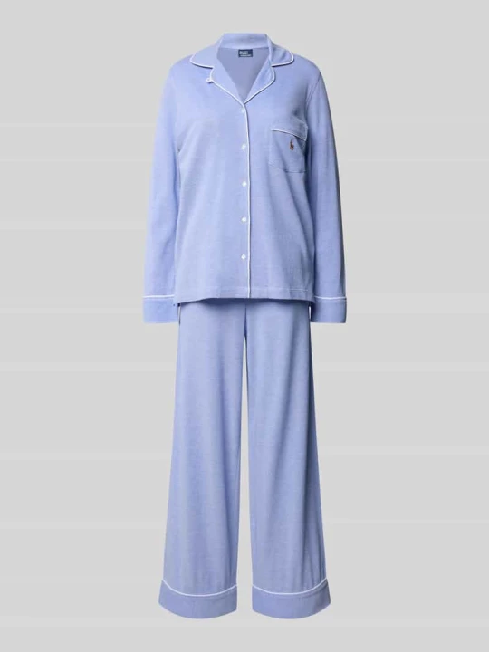 Zdjęcie produktu Piżama z wyhaftowanymi logo model ‘OXFORD Madison’ Polo Ralph Lauren Niebieski