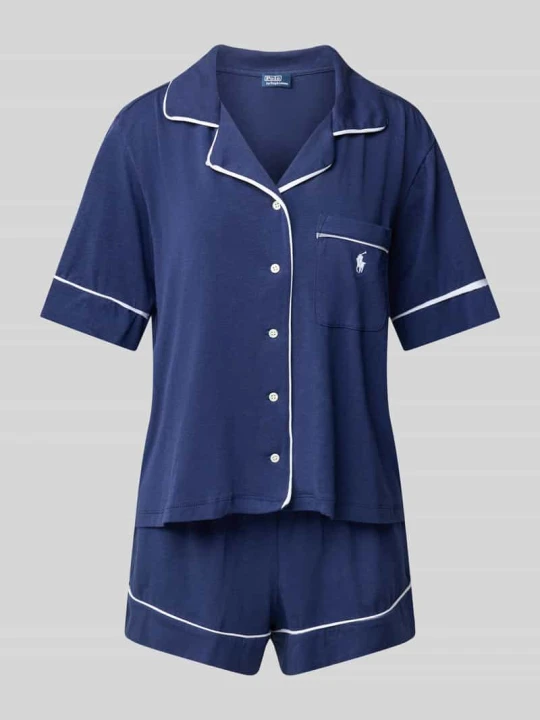 Zdjęcie produktu Piżama z wyhaftowanymi logo model ‘POLO ESSENTIALS’ Polo Ralph Lauren Ciemnoniebieski