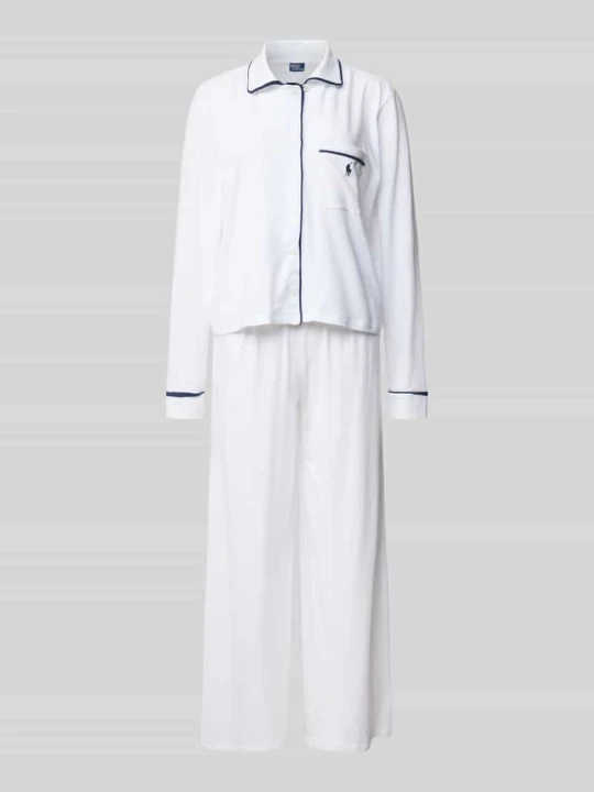 Zdjęcie produktu Piżama z wyhaftowanymi logo model ‘POLO ESSENTIALS’ Polo Ralph Lauren Złamany biały